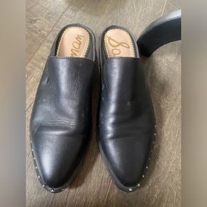 Sam Edelman Black Leather Mules